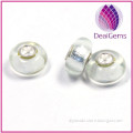 Silver plated brass best selling handmade big hole glass beads
